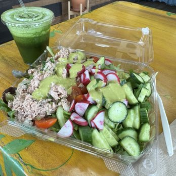 Juice 101 - Local hippie farmer, added no mayo tuna salad. Liquid aloha juice with jalepeno added :) - Juice Bars & Smoothies Near Me - Kamuela, Hawaii