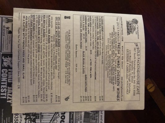 Menu photo 7 JR's Old Packinghouse Cafe Sarasota, FL Menu photo 7 JR's Old Packinghouse Cafe Sarasota, FL