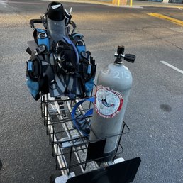 Picking up my gear for the pool session!