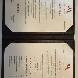 The menu as of August 2026. The menu as of August 2026.