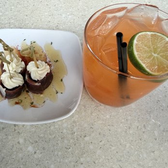 La Crema - Serrano Wrapped Figs and Blister in the Sun Cocktail - Tapas/Small Plates Near Me - Rosemary Beach, Florida La Crema - Serrano Wrapped Figs and Blister in the Sun Cocktail - Tapas/Small Plates Near Me - Rosemary Beach, Florida