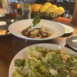 Lasagna and Caesar salad Lasagna and Caesar salad