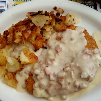 The Lacey Diner - Chicken fried steak with gravy and crispy home fries. Yummmm!!! - Diners Near Me - Forked River, New Jersey The Lacey Diner - Chicken fried steak with gravy and crispy home fries. Yummmm!!! - Diners Near Me - Forked River, New Jersey