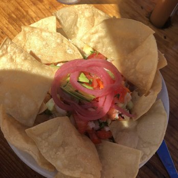 Schooners - Ceviche & House Chips- fresh made tortilla chips! So good - Seafood Near Me - Cayucos, California Schooners - Ceviche & House Chips- fresh made tortilla chips! So good - Seafood Near Me - Cayucos, California
