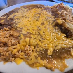 The Chalet - Chili Relleno, beans, rice, eggs.