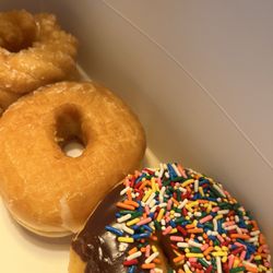 Dough N Joe - French glazed, regular glazed, and chocolate sprinkle yeast donuts!