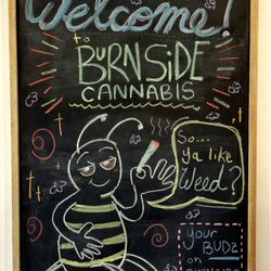 B BUDS - Burnside Cannabis , art work done by Erk