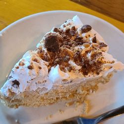 Evie's Bistro and Bakery - A close-up of a piece of the Peanut Butter Pie.
