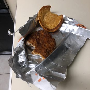 McDonald's - a fried chicken sandwich on a piece of tin foil - Burgers Near Me - Miami, Florida
