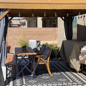 Knotty's Custom Carpentry - Assembled 10x10 gazebo with outdoor lights installed. - Handyman Near Me