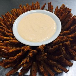 Rizer's Pork & Produce - The FREE blooming onion that came with the dinner at their Steak Night that only happens certain times of the year.
