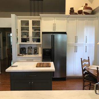Wolf In the Woods Design Center - Refrigerator is now centered on wall with large pantry on RH side. - Cabinetry Near Me - Davie, Florida Wolf In the Woods Design Center - Refrigerator is now centered on wall with large pantry on RH side. - Cabinetry Near Me - Davie, Florida