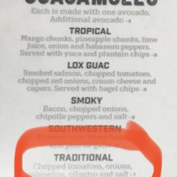 Guacamole menu