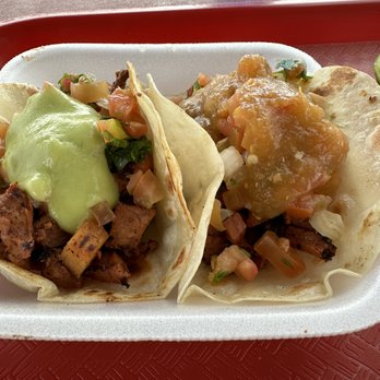 Hot Dogs El Chapin - 2 tacos al pastor with different salsas - Mexican Near Me - Tucson, Arizona Hot Dogs El Chapin - 2 tacos al pastor with different salsas - Mexican Near Me - Tucson, Arizona