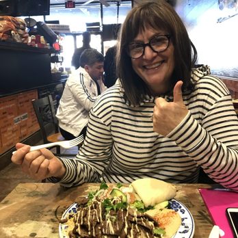 Falafel Corner - All smiles and thumbs up for my friend's meal. I am fairly certain she ordered the gyros platter. - Mediterranean Near Me - Sacramento, California Falafel Corner - All smiles and thumbs up for my friend's meal. I am fairly certain she ordered the gyros platter. - Mediterranean Near Me - Sacramento, California