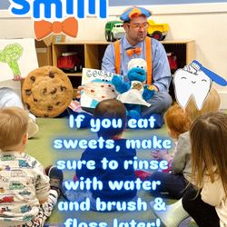 Harte Dental - Smilli, Blippi's lil bro, loves educating kids about dental health! Accepting new patients, Harte Dental voted Best Dentist in Milton