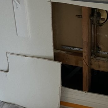 Universal Plumbers - How the other company cut through the wall. - Plumbing Near Me - Laguna Niguel, California
