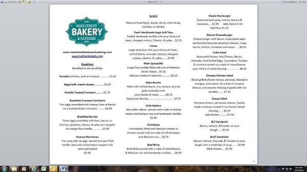 Menu photo 2 Main Street Bakery and Catering Salinas, CA Menu photo 2 Main Street Bakery and Catering Salinas, CA
