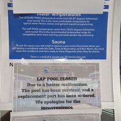 Lake Jackson Recreation Center - No room for AC Closure sign