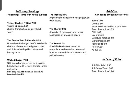 Menu photo 1 Charlie L's Pub Loveland, CO
