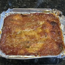 Zucchini alla Parmigiana after we baked it Zucchini alla Parmigiana after we baked it