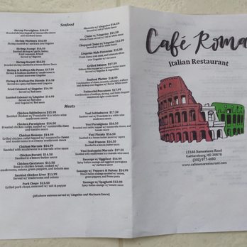 Café Roma - Menu - Italian Near Me - Gaithersburg, Maryland Café Roma - Menu - Italian Near Me - Gaithersburg, Maryland