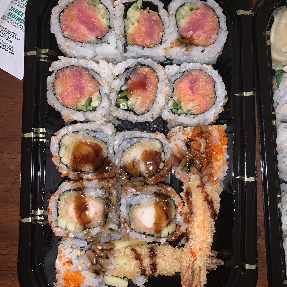 Sake Japanese Restaurant - top: Spicy Tuna Roll S bottom: Shrimp Tempura Roll AS - Japanese Near Me - Braintree, Massachusetts Sake Japanese Restaurant - top: Spicy Tuna Roll S bottom: Shrimp Tempura Roll AS - Japanese Near Me - Braintree, Massachusetts