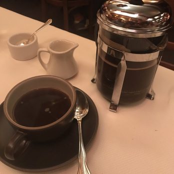 Chez Panisse - Decaf coffee French press nice presentation - New American Near Me - Berkeley, California Chez Panisse - Decaf coffee French press nice presentation - New American Near Me - Berkeley, California
