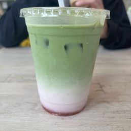 Matcha strawberry latte
