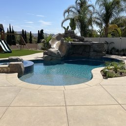 Pool, Jaccuzzi, water slide, water fall.