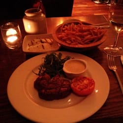 Cafe Med - Fillet steak with fries. And grilled halloumi.
