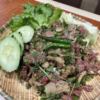 Lao Kitchen - Laab Dip (Raw Beef Larb) in bitter flavoring - Laotian Near Me - Las Vegas, Nevada Lao Kitchen - Laab Dip (Raw Beef Larb) in bitter flavoring - Laotian Near Me - Las Vegas, Nevada