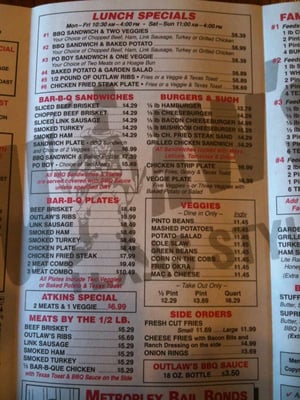 Menu photo 4 Outlaw's Barbeque Grand Prairie, TX Menu photo 4 Outlaw's Barbeque Grand Prairie, TX