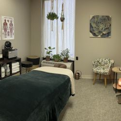 Angie's treatment room at the new office.