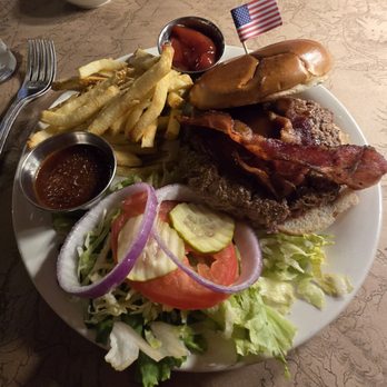 Ted's Montana Grill - Bison burger with fries - American Near Me - Indianapolis, Indiana Ted's Montana Grill - Bison burger with fries - American Near Me - Indianapolis, Indiana