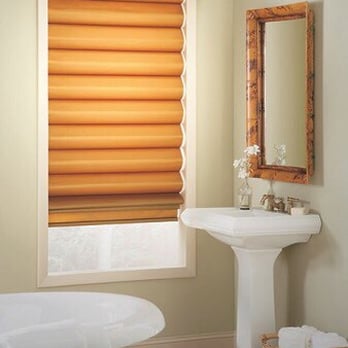 Designscape Interiors Window Fashions - beautiful hobble style Roman shade - Shades & Blinds Near Me Designscape Interiors Window Fashions - beautiful hobble style Roman shade - Shades & Blinds Near Me