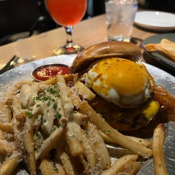 Eureka! - Truffle cheese fries and the Jalapeno Egg burger - American Near Me - Las Vegas, Nevada Eureka! - Truffle cheese fries and the Jalapeno Egg burger - American Near Me - Las Vegas, Nevada