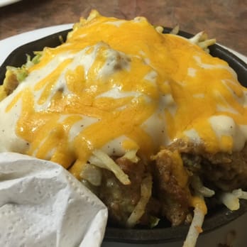 Ye Olde Pancake Station - Chicken Fried Steak Skillet with a side of biscuits and gravy (not shown ) - Breakfast & Brunch Near Me - Amarillo, Texas Ye Olde Pancake Station - Chicken Fried Steak Skillet with a side of biscuits and gravy (not shown ) - Breakfast & Brunch Near Me - Amarillo, Texas