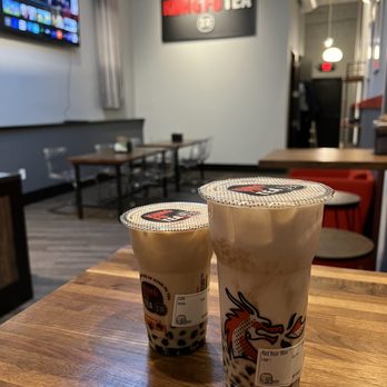 Kung Fu Tea - two cups of tea on a table - Bubble Tea Near Me - Millburn, New Jersey