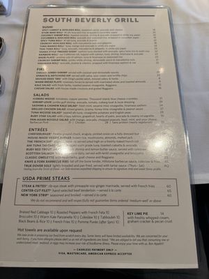 Menu photo 1 South Beverly Grill Beverly Hills, CA Menu photo 1 South Beverly Grill Beverly Hills, CA