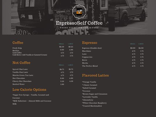 Menu photo 4 EspressoSelf Coffee Fort Worth, TX