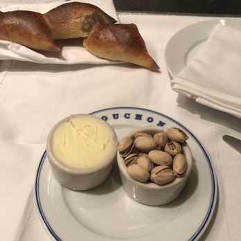 Bouchon - Complimentary bread, butter, and pistachios - French Near Me - Las Vegas, Nevada