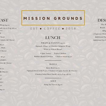 Mission Grounds - Breakfast & lunch menu - Cafes Near Me - Vidor, Texas Mission Grounds - Breakfast & lunch menu - Cafes Near Me - Vidor, Texas