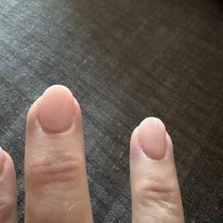 Cosmo Nail Bar - Weird shape where she cut and filed