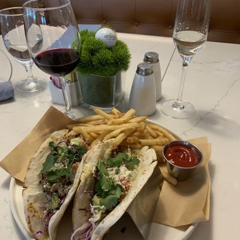 The Apron Kitchen & Bar - Redfish tacos with fries, cabernet, prosecco - New American Near Me - Frisco, Texas The Apron Kitchen & Bar - Redfish tacos with fries, cabernet, prosecco - New American Near Me - Frisco, Texas