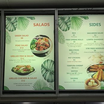 Poke Etc - a menu for a hawaiian restaurant - Poke Near Me - Anchorage, Alaska