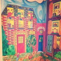 Wilkes and Warner - Part of the mural that spans the entire waiting room