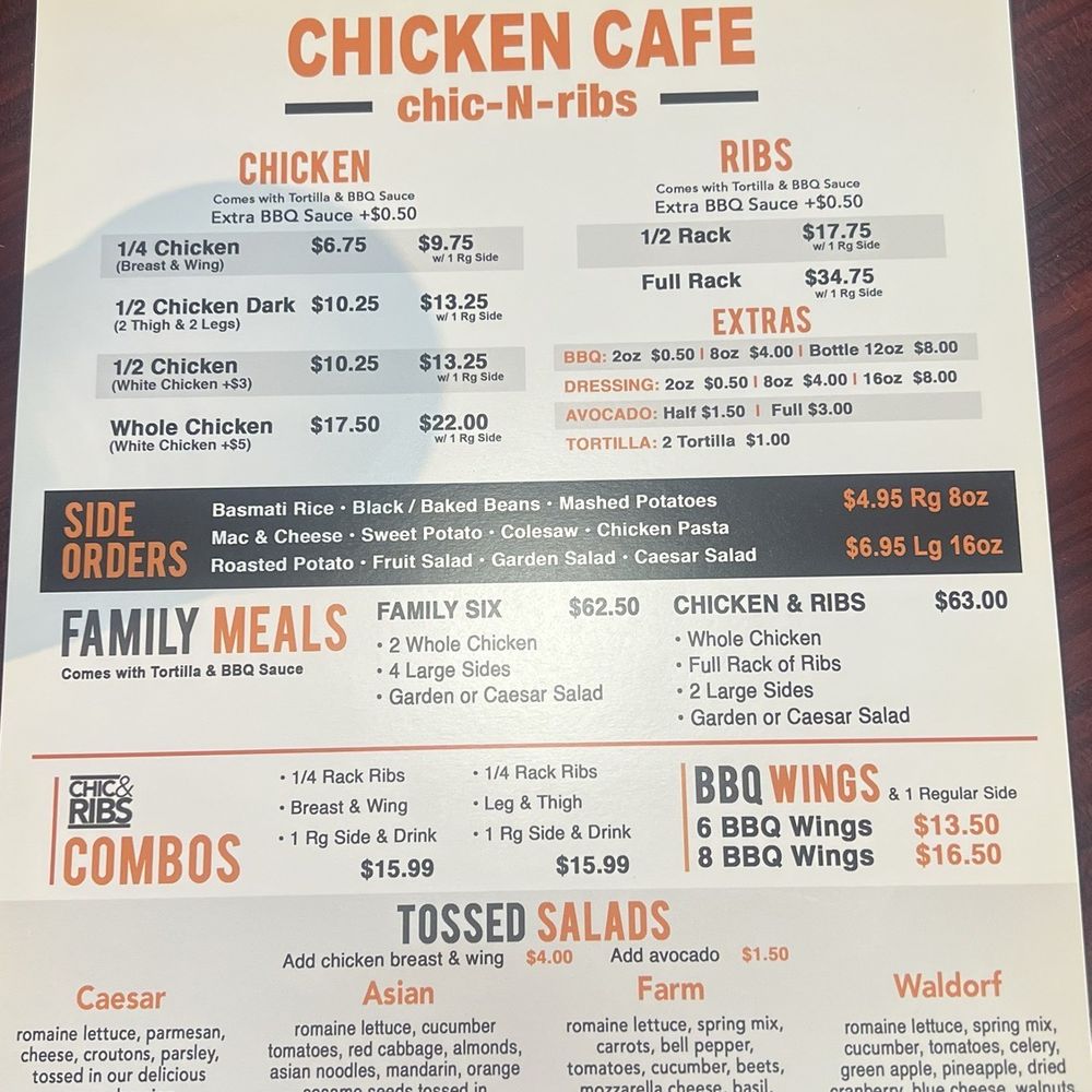Nevada Chicken Cafe - Menu as of 9/24/25 - Barbeque Near Me - Las Vegas, Nevada