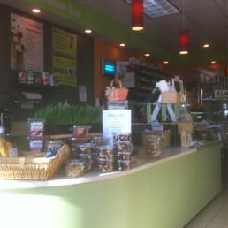 Picture of counter and juice menu