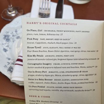 Harry's Fine Foods - Menu - New American Near Me - Seattle, Washington